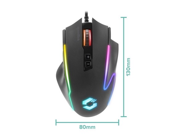 SPEEDLINK Decus NX Rgb Gaming Maus schwarz gummiert - Mouse - 12800 dpi