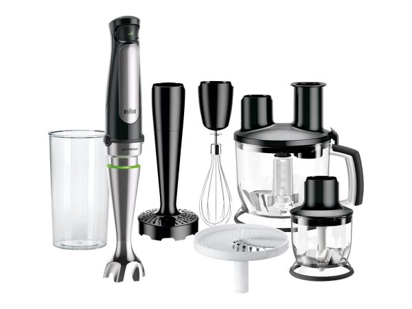 Braun MQ 7087X - Frullatore ad immersione - 1,2 L - Funzione PULSE - 1,2 m - 1000 W - Nero - Acciaio