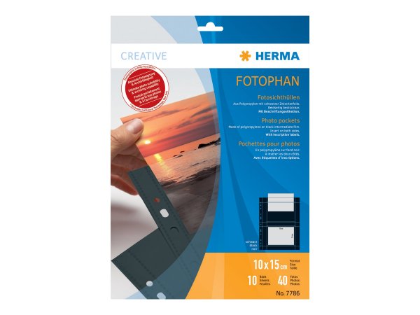 HERMA 7786 - 100 x 150 mm - Nero - Trasparente - Polipropilene (PP) - Ritratto - 230 mm - 310 mm