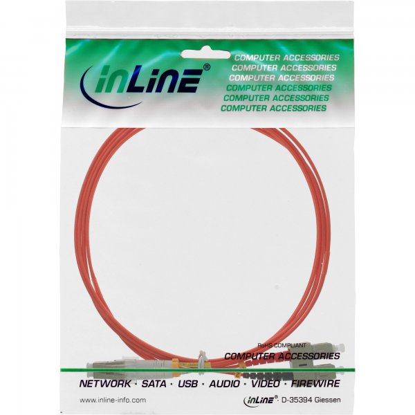 InLine Cavo Duplex - LC/SC 50/125µm - Fibra Ottica OM2 - 0,5m