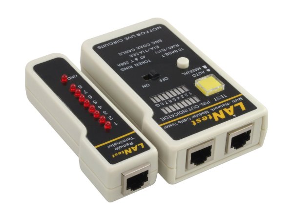 InLine Tester per Reti cavi Lan - BNC - RJ11 - RJ45 con custodia morbida