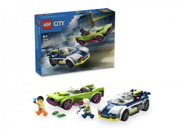 LEGO 60415 City Verfolgungsjagd mit Polizeiauto und Muscle Car
