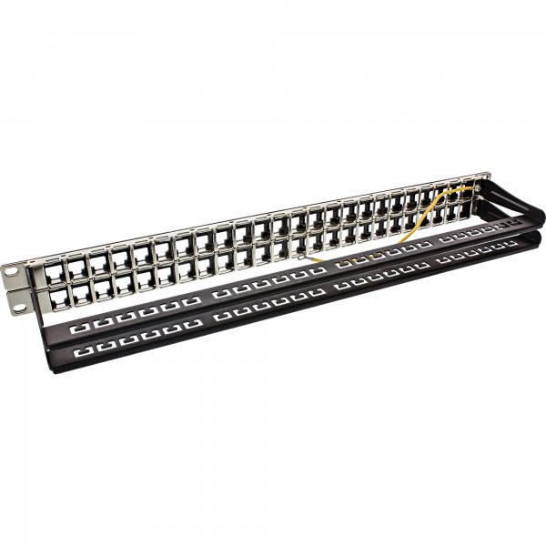 InLine Patch Panel 19" 1U 48-porte - per RJ45 Snap-In Keystone - nero
