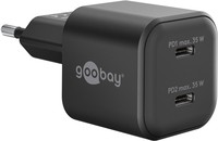 Goobay 35 W USB-C PD GaN Dual-Schnellladegerät Nano schwarz - 2x -Anschluss Power