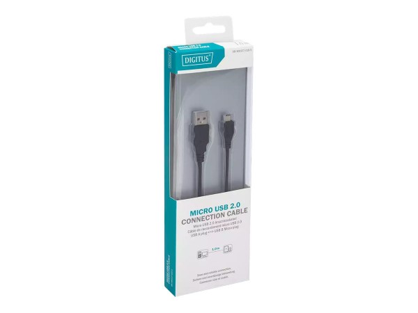 DIGITUS Cavo di collegamento USB 2.0 - USB A - Micro-B - 1 m - USB A - Micro-USB B - USB 2.0 - Masch