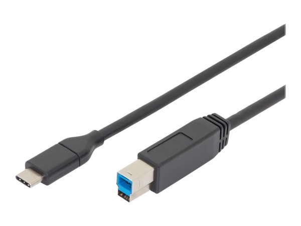 DIGITUS Cavo di collegamento USB-C - USB-C - USB-B - 1,8 m - USB C - USB B - USB 2.0 - 5 Gbit/s - Ne
