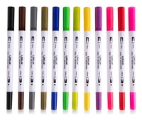 Loklik Dual Tip Brush Pens - 12 Farben