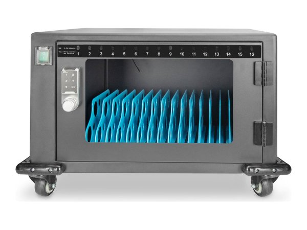 DIGITUS Mobiler Ladeschrank für 16 Tablets bis 14 Zoll USB- C