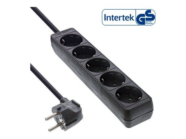 InLine Multipresa 5x Shucko - nero - cavo 1,5m