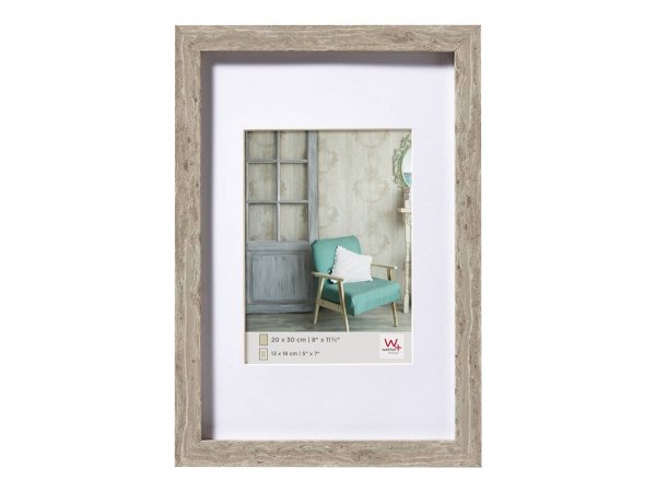 walther design EA040D - Legno - Grigio - Cornice per foto singola - 20 x 30 cm - Rettangolare - 330