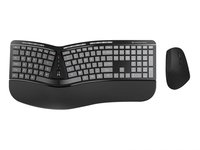 Conceptronic Wireless Keyboard+Mouse ergo Layout US sw - Tastiera - 1600 dpi