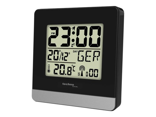 Technoline WT260 - Sveglia digitale - Nero - Argento - 12/24 ore - F - °C - LCD - Batteria