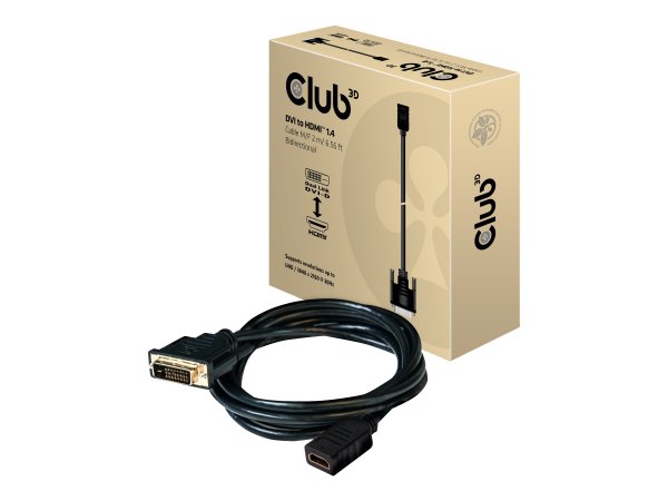 Club 3D DVI to HDMI 1.4 Cable M/F 2m/6.56ft Bidirectional - DVI Dual Link - HDMI 1.4 - 2 m - Nero