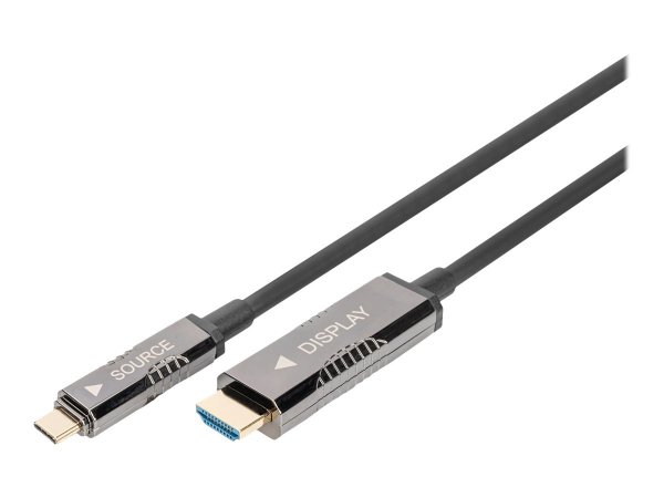 DIGITUS Cavo adattatore da 4K USB tipo - C a HDMI AOC - 15 m - USB tipo-C - HDMI - Maschio - Maschio
