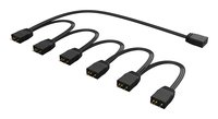 Akasa aRGB Splitter-Kabel 1-zu-6 3-Pin - schwarz