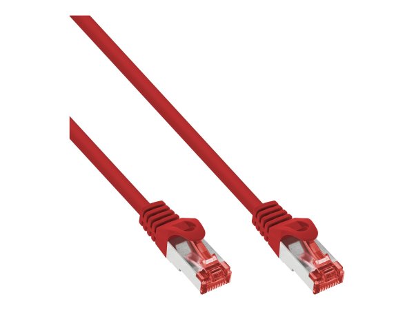 InLine Cavo patch - S/FTP (PiMf) - Cat.6 - 250 MHz - PVC - CCA - rosso - 0,25 m