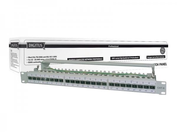 DIGITUS Cavo patch CAT 6A - classe EA - schermato - Gigabit Ethernet - Cat6a - Grigio - Montaggio a