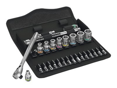 Wera 8100 SA 8 - Set di chiavi a bussola - 28 pz - Nero - Cromo - CE - Manico della chiave a cricche