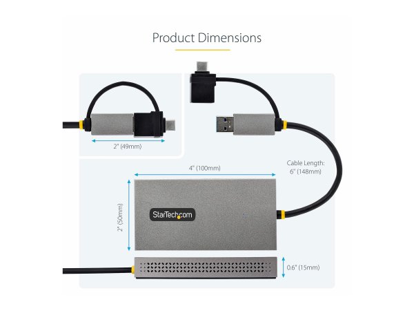 StarTech.com USB to Dual HDMI Adapter 4K30Hz+1080p - Adattatore - Digitale/dati