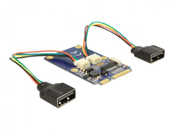 Delock Mini PCIe I/O full size 2 x USB 2.0 Typ-A Buchse - Controllore - 480 MB/s