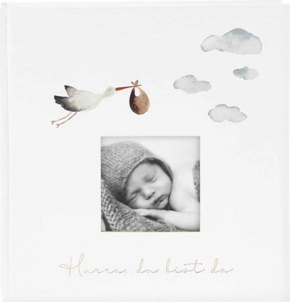 Goldbuch Hurra-Du bist da! 30x31 60 weiße Seiten Babyalbum 15474
