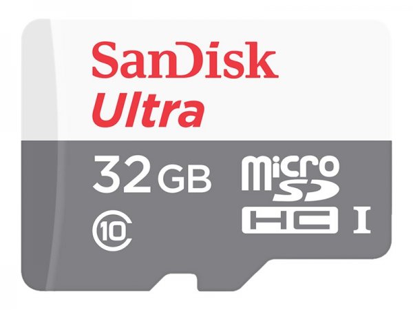 SanDisk Ultra microSD - 32 GB - MiniSDHC - Classe 10 - UHS-I - 100 MB/s - Grigio - Rosso