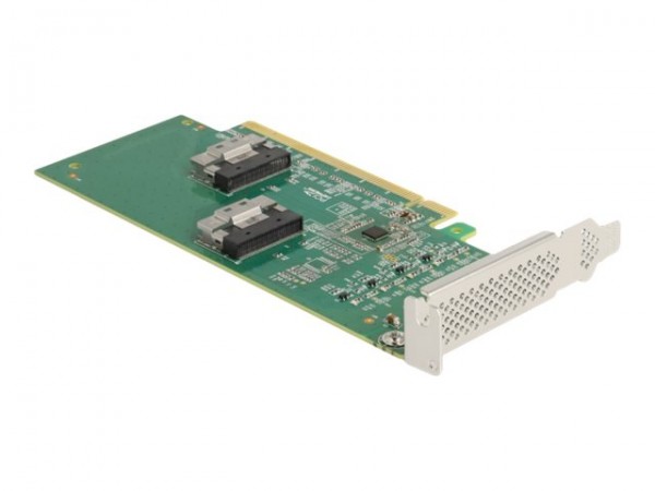 Delock Scheda PCI Express 4.0 x16 a 4 x SFF-8639 NVMe - Biforcazione - Fattore di forma a basso prof