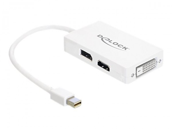 Delock 61768 - 0,24 m - Mini DisplayPort - DisplayPort + DVI + HDMI - Maschio - Femmina - Bianco