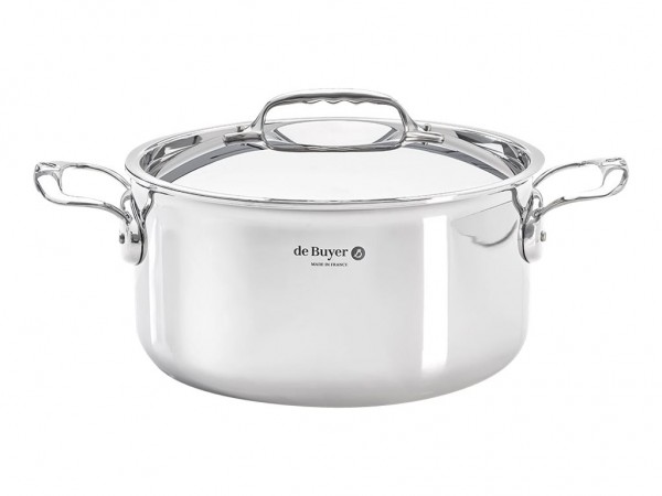 de BUYER Affinity Bratentopf Edelstahl mit Deckel 24 cm