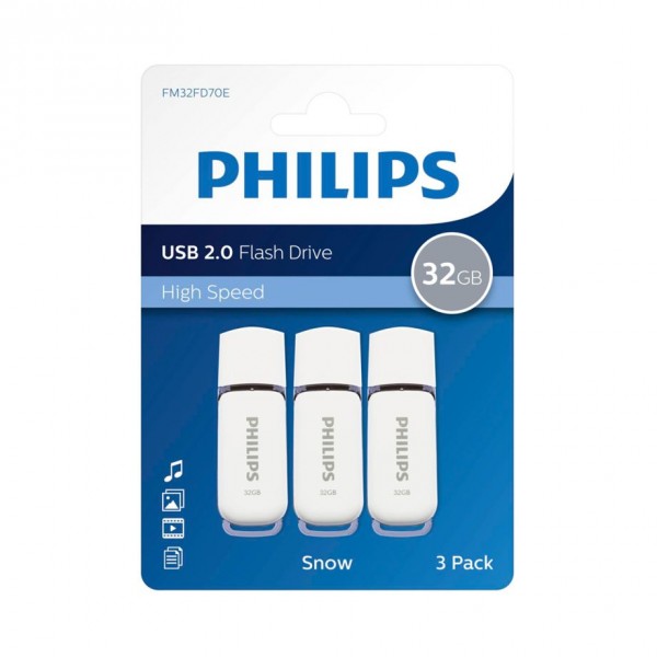 Philips FM32FD70E Snow edition 2.0 - USB-Flash-Laufwerk - - USB 2.0 Packung mit - USB-Stick - 32 GB