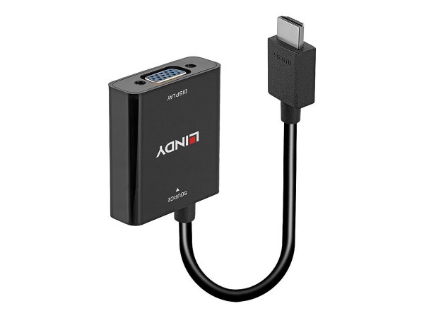 Lindy 38291 - 0,1 m - HDMI tipo A (Standard) - VGA (D-Sub) - Maschio - Femmina - Dritto