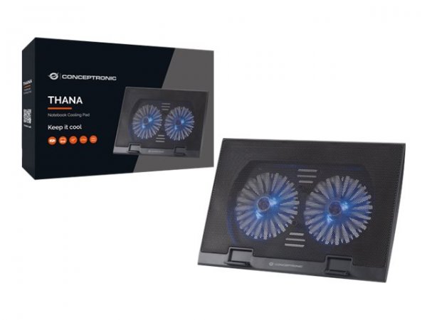 Conceptronic THANA02B - 43,2 cm (17") - 2 pz - 12,5 cm - 1000 Giri/min - Nero - Ferro - Plastica