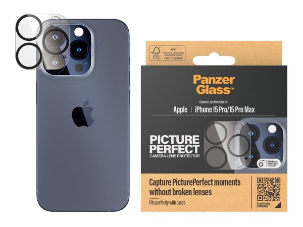 PanzerGlass PicturePerfect Vetro Proteggi Fotocamera iPhone 15 Pro | 15 Pro Max - Apple - Apple - iP