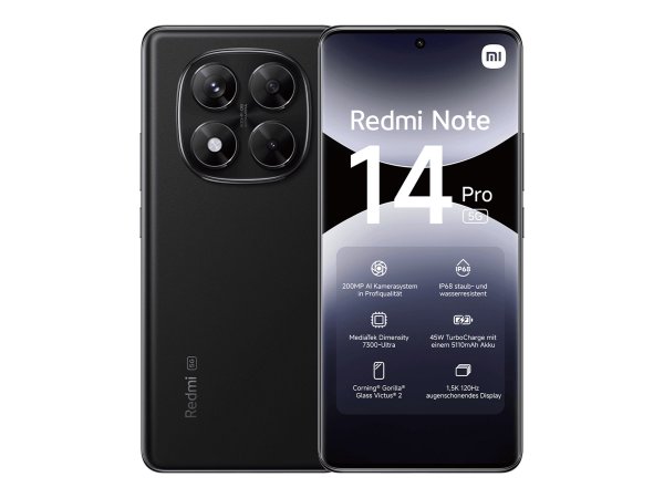 Xiaomi Redmi Note 14 Pro schwarz Telekom - Smartphone - 256 GB
