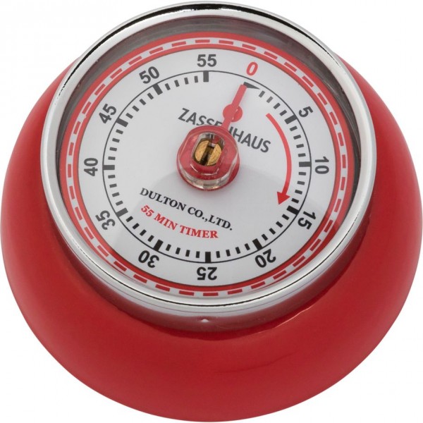 Zassenhaus 072327 - Timer da cucina meccanico - Rosso - 60 min - 7 cm - 30 mm - 144 g