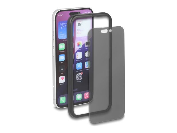 Delock Schutzfolie für iPhone 17 mit Sichtschutz aus gehärtetem Glas Anti Spy 2 Wege