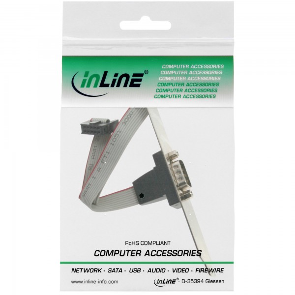 InLine Staffa PCI - 1x seriale Sub-D 9pin M - IDC 10pin F interna 1:1 - 0,25m