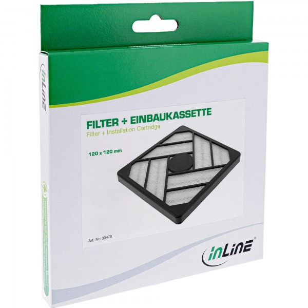 InLine Filtro antipolvere con telaio - 120x120mm - per Pc-Case - lavabile - nero