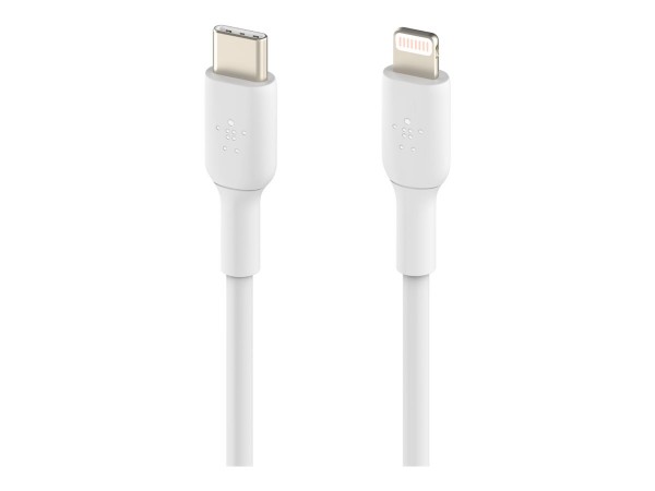 Belkin CAVO IN PVC DA USB-C A LIGHTNING 2M - 2 m - Lightning - USB C - Maschio - Maschio - Bianco