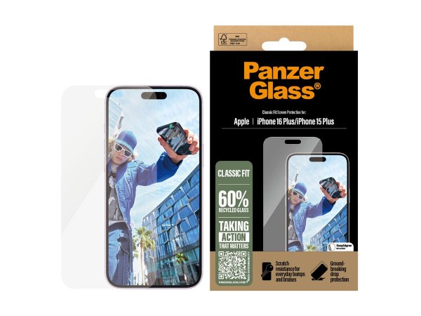 PanzerGlass iPhone 16 Plus Classic Fit