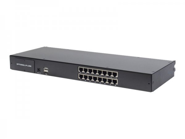 DIGITUS Commutatore KVM modulare Cat.5 - 16 porte - Collegamento ethernet LAN - Montaggio rack - 1U