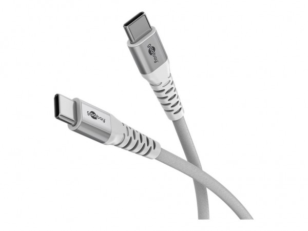 Goobay Supersoftes USB 2.0 Textilkabel USB-C Stecker> weiß 2 - Cavo - Digitale/dati