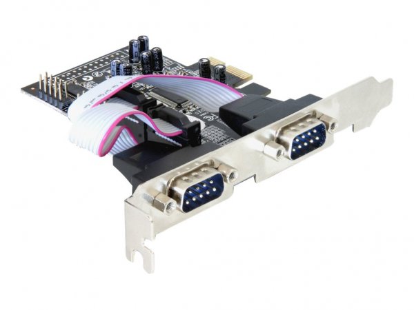 Delock 4 x serial PCI Express card - PCIe - Argento - 0,2304 Mbit/s - Cablato - Windows 2000/XP/XP-6