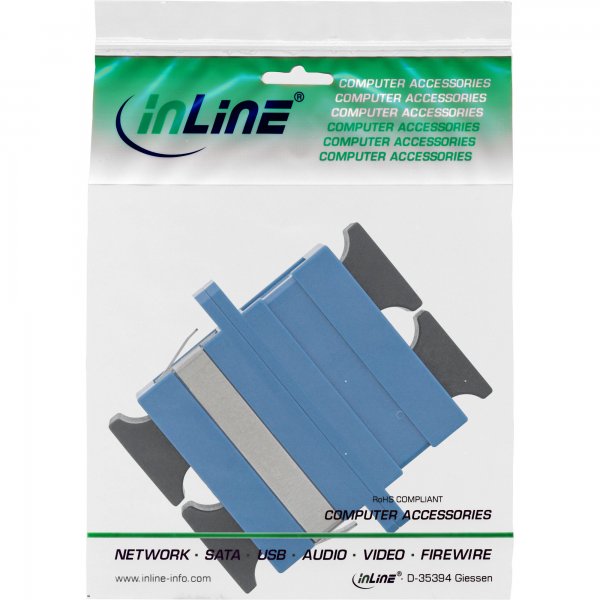 InLine Adattatore LWL FO - SC/SC duplex - monomodale - ceramica - da pannello