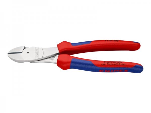 KNIPEX 74 05 200 - Pinze diagonali - Acciaio al cromo vanadio - Plastica - Blu - Rosso - 200 mm - 30