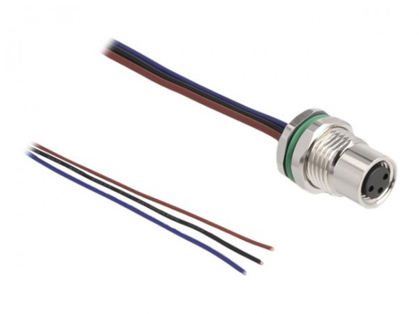 Delock M8 Cavo di montaggio pannello a codificate A 3 pin maschio per pannello con estremità del cav