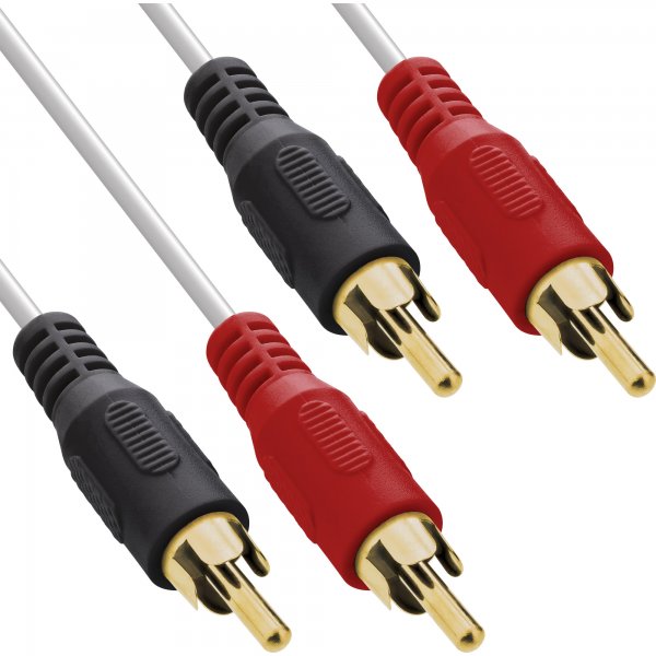 InLine Cavo Audio 2x RCA maschio / maschio - 3m - dorato - bianco
