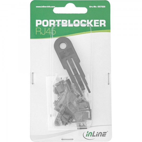 InLine RJ45 port blocker - set iniziale con 10 blocchi e chiave - nero