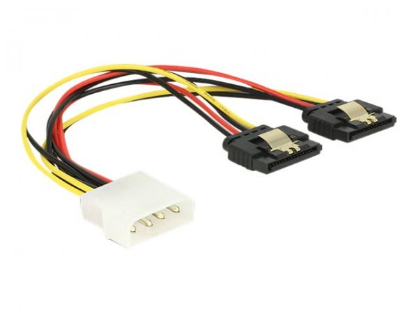 Delock 85237 - 0,2 m - Molex (4-pin) - 2 x SATA a 15 pin - Maschio - Femmina - Dritto