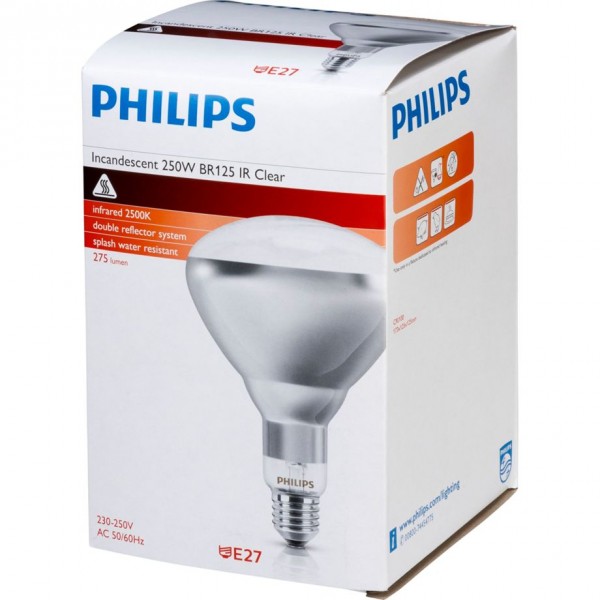Philips Infrarotlampe BR125 IR E27 230-250V CL